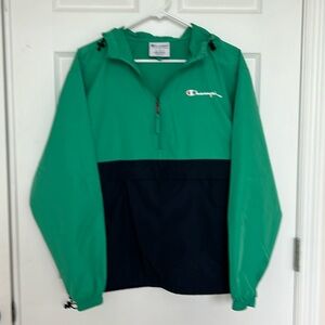 Men’s blue/green Champion Windbreaker